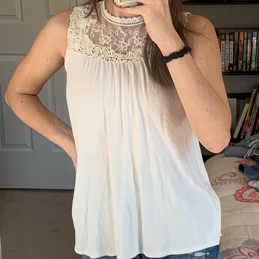 White lace halter top
